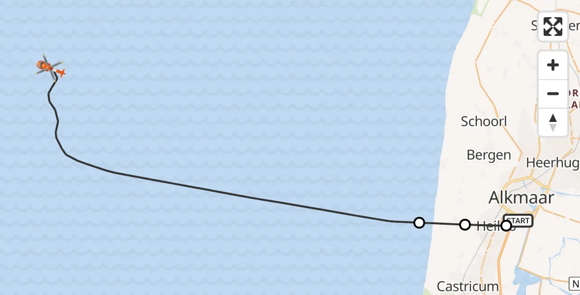 Vluchtroute Kustwachthelikopter Alkmaar - , 11 mei 2024, 14:52