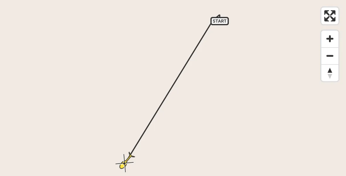 Vluchtroute Traumahelikopter van Universitair Medisch Centrum Utrecht naar Universitair Medisch Centrum Utrecht