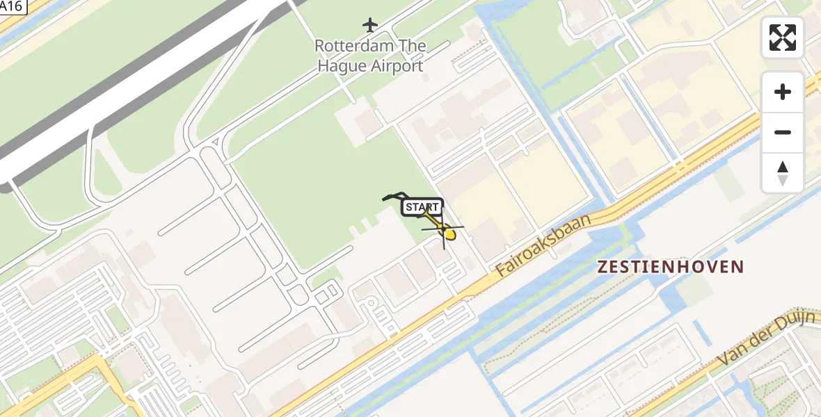 Routekaart van de vlucht: Lifeliner 2 naar Rotterdam The Hague Airport, Brandenburgbaan