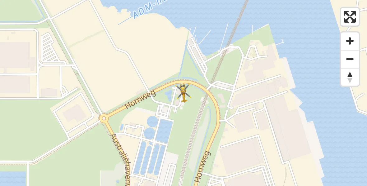 Vluchtroute Traumahelikopter van Amsterdam Heliport naar Amsterdam Heliport