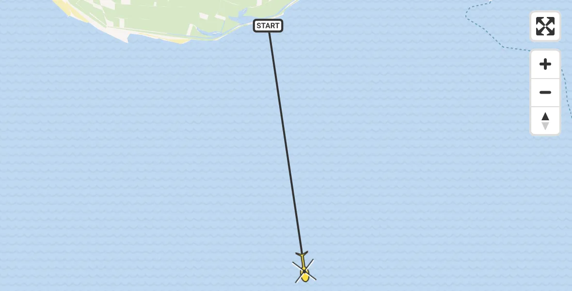 Routekaart van de vlucht: Ambulancehelikopter naar Marrum