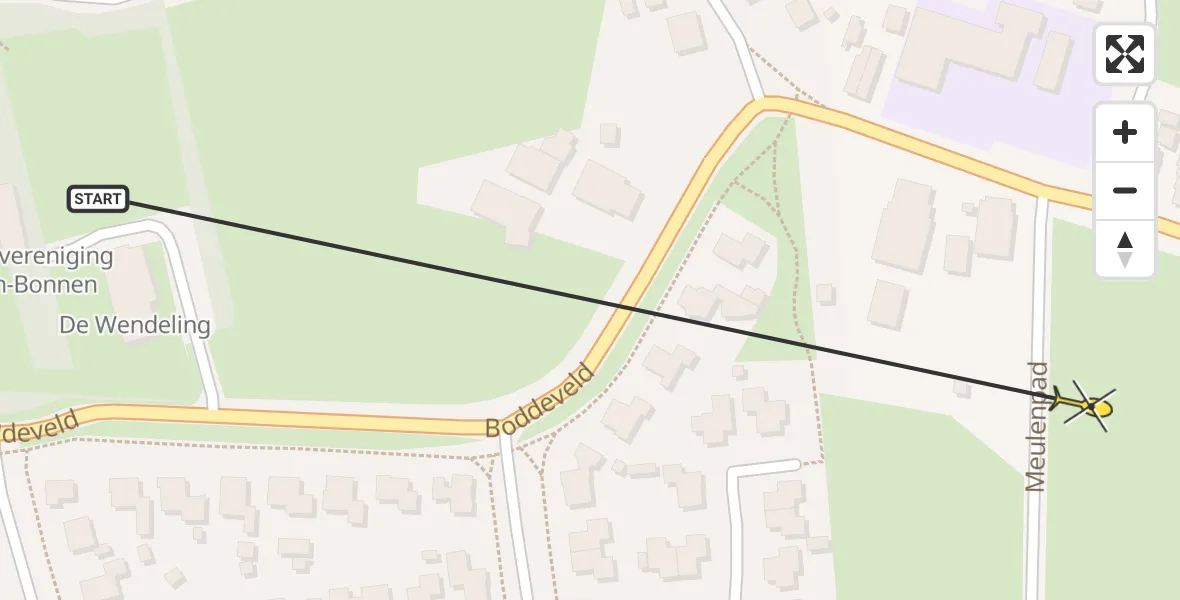 Routekaart van de vlucht: Traumahelikopter naar Gieten, Bonnen
