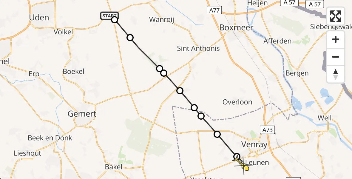 Routekaart van de vlucht: Lifeliner 3 naar Heide, Kastanjelaan