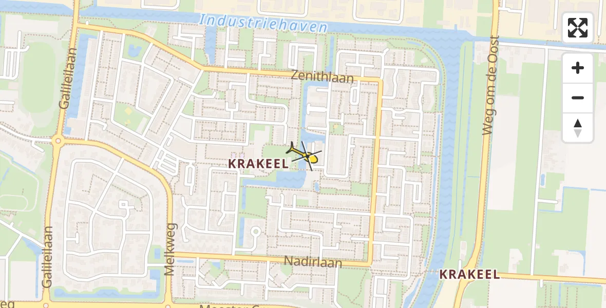 Routekaart van de vlucht: Traumahelikopter naar Vliegveld Hoogeveen