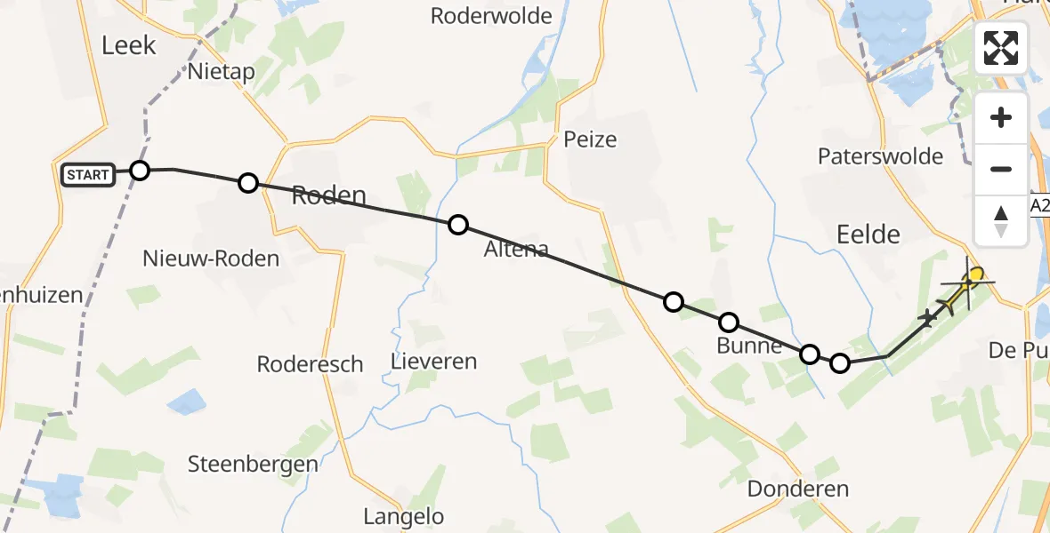 Routekaart van de vlucht: Lifeliner 4 naar Groningen Airport Eelde, Scheperij