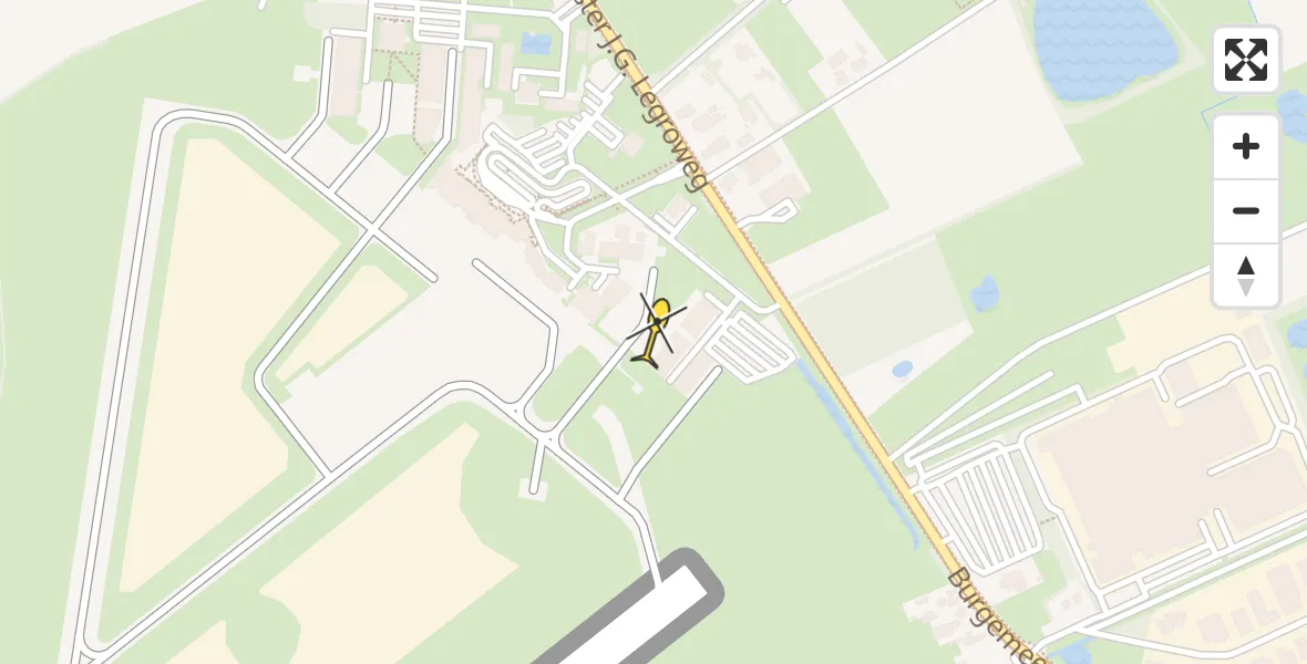 Vluchtroute Traumahelikopter van Groningen Airport Eelde naar Groningen Airport Eelde