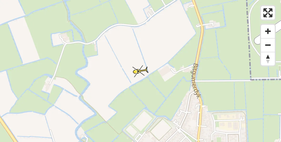 Routekaart van de vlucht: Ambulancehelikopter naar Marsum