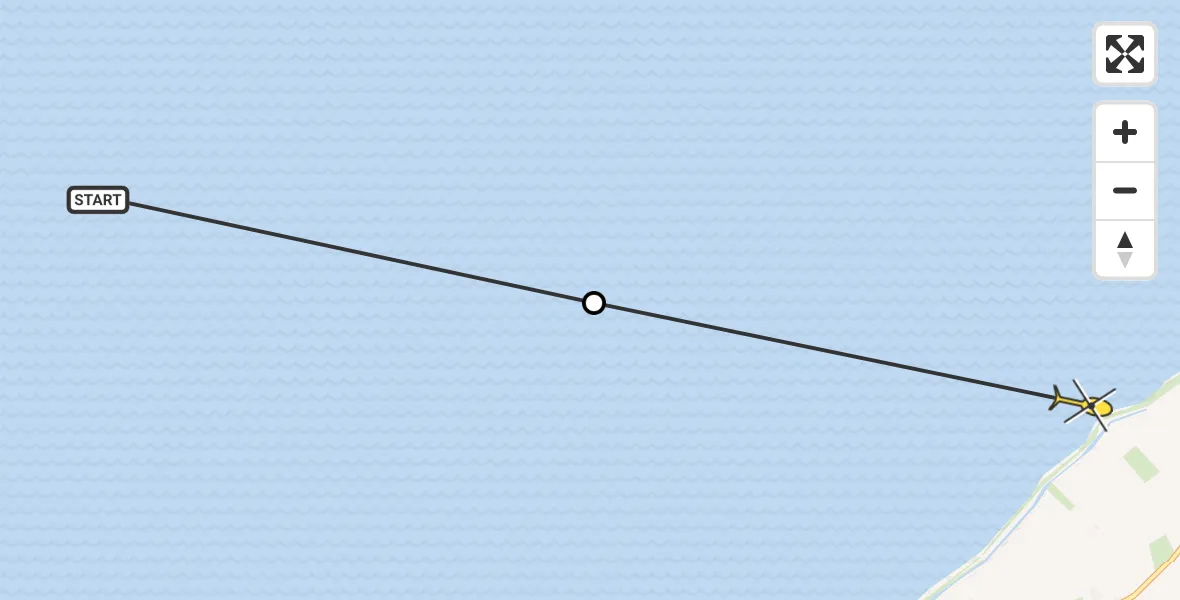 Routekaart van de vlucht: Ambulancehelikopter naar Sexbierum, Sedyk