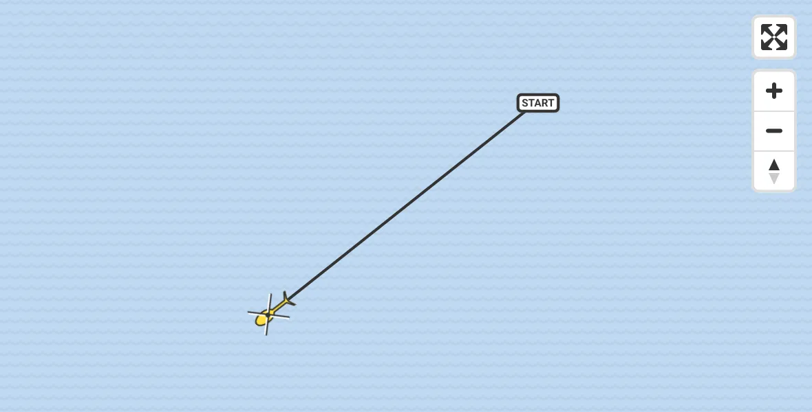 Routekaart van de vlucht: Politiehelikopter naar De Cocksdorp, Ballastplaat