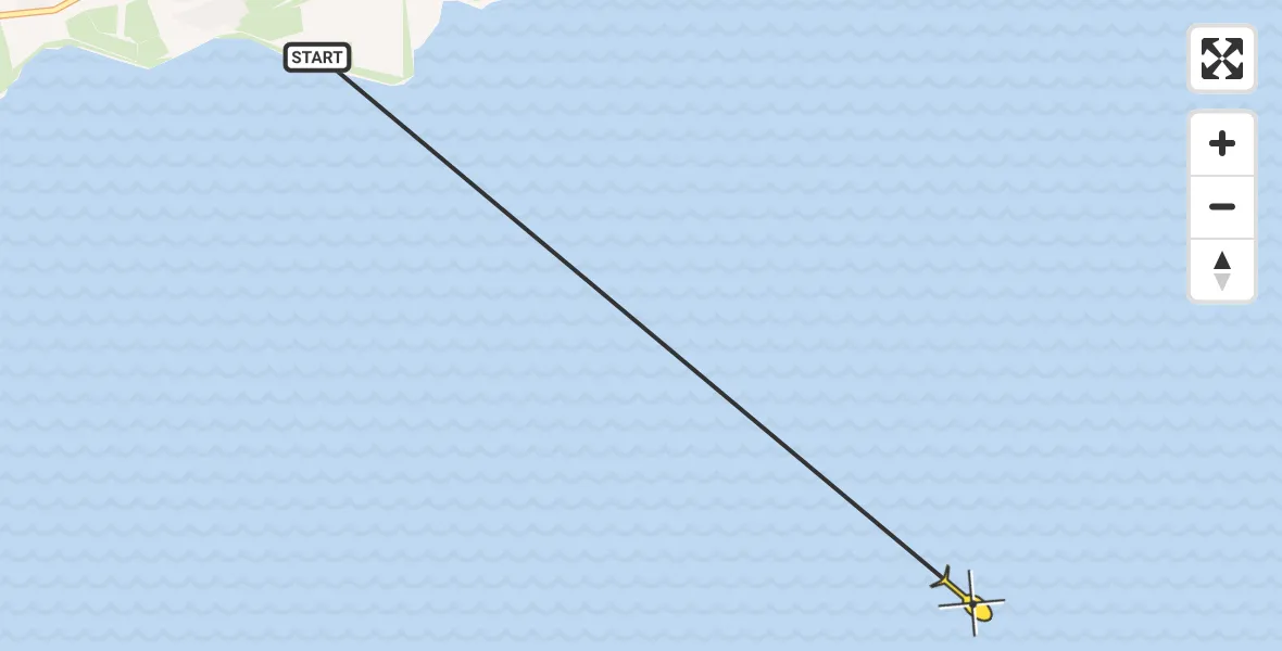 Routekaart van de vlucht: Ambulanceheli naar Formerum, Terschelling