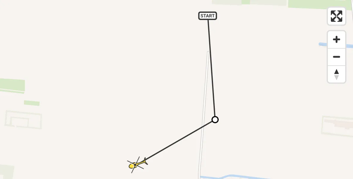 Routekaart van de vlucht: Traumahelikopter naar Kropswolde, Wolfsbarge