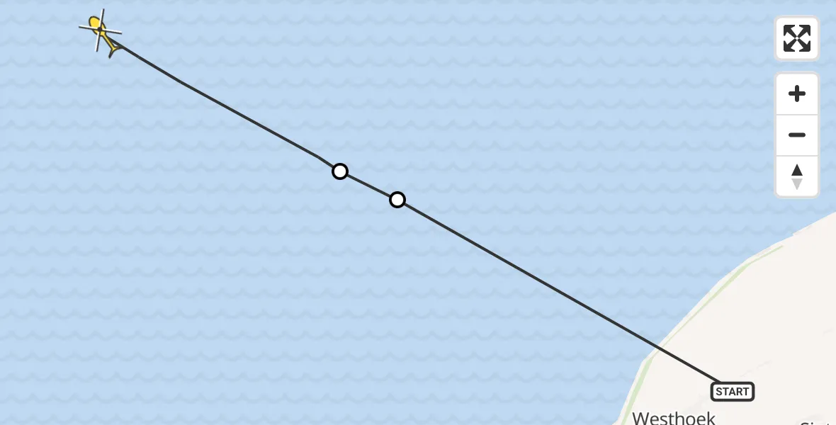 Routekaart van de vlucht: Ambulancehelikopter naar Oosterend