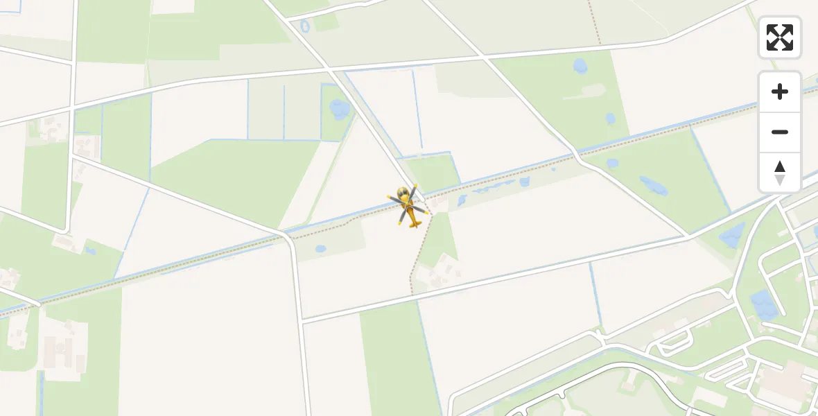 Vluchtroute Traumahelikopter van Vliegbasis Volkel naar Vliegbasis Volkel