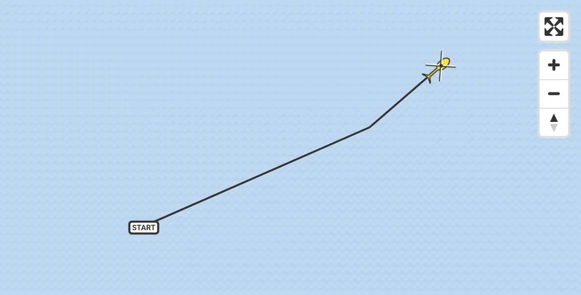 Routekaart van de vlucht: Kustwachthelikopter naar 