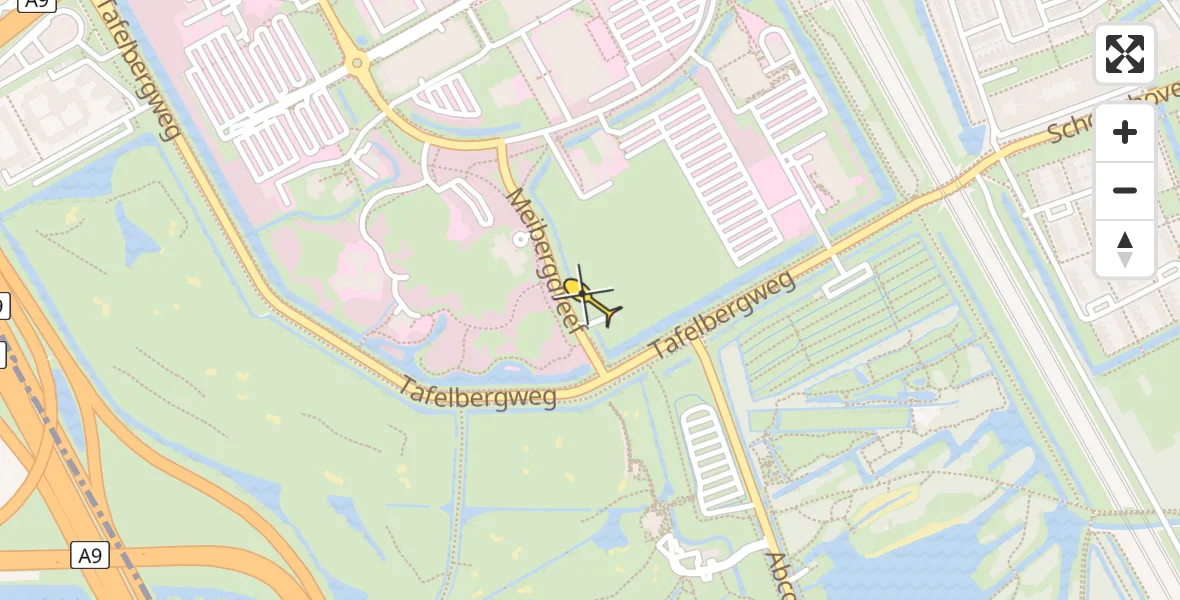 Vluchtroute Traumahelikopter van Academisch Medisch Centrum (AMC) naar Academisch Medisch Centrum (AMC)