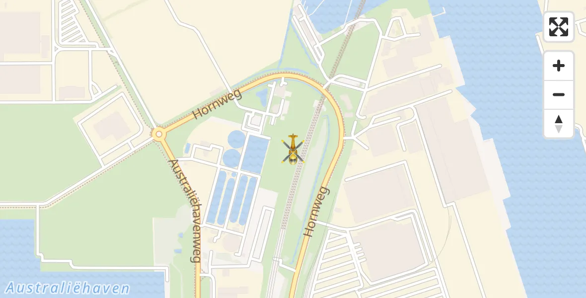 Vluchtroute Traumahelikopter van Amsterdam Heliport naar Amsterdam Heliport