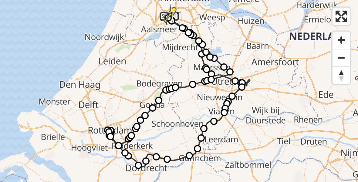 Routekaart van de vlucht: Politieheli naar Schiphol, Kemajoranstraat