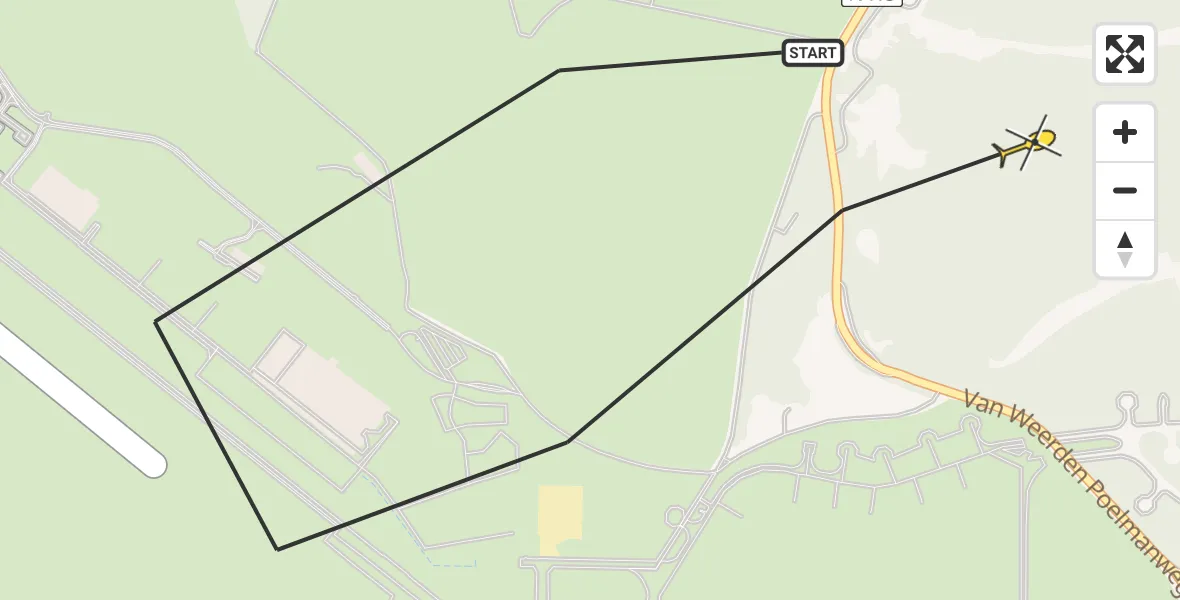 Routekaart van de vlucht: Politiehelikopter naar Soest, Verlengde Paltzerweg