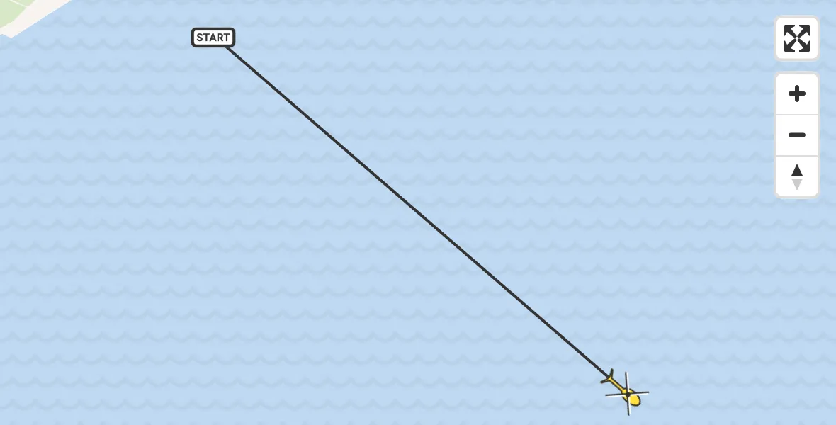 Routekaart van de vlucht: Ambulanceheli naar Oosterend, Oosterom