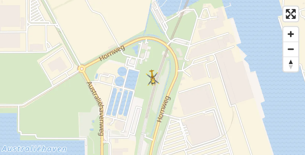 Vluchtroute Traumahelikopter van Amsterdam Heliport naar Amsterdam Heliport