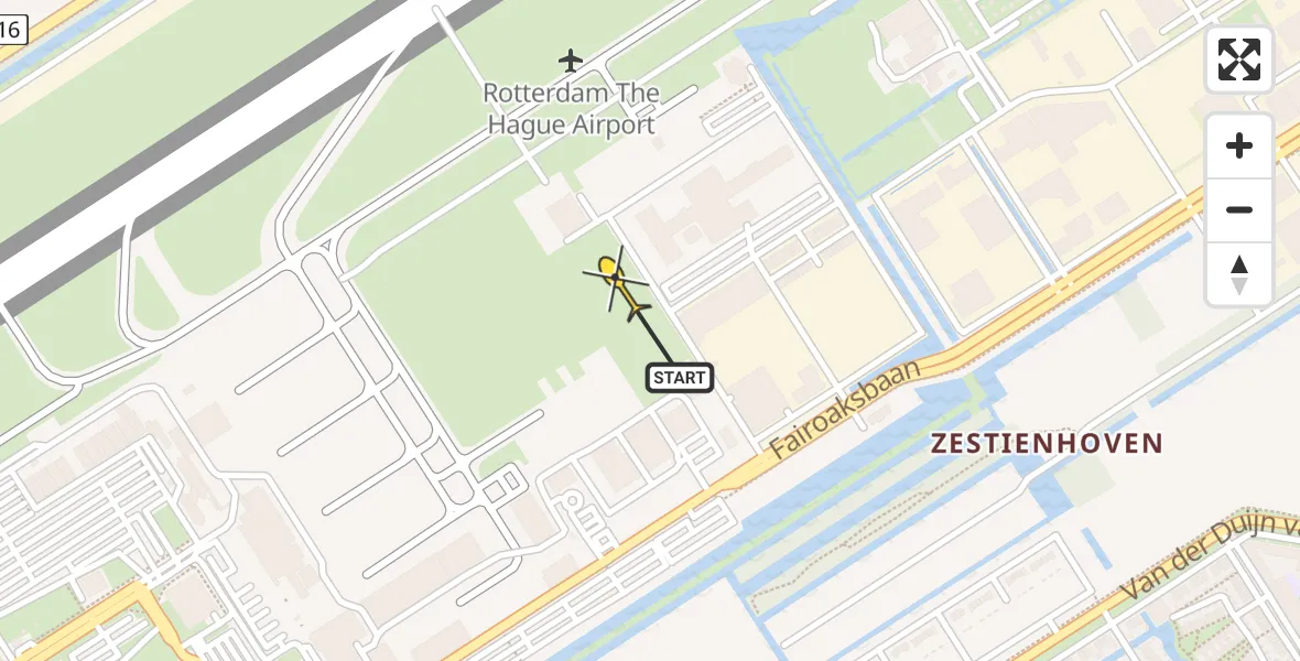 Routekaart van de vlucht: Lifeliner 2 naar Rotterdam The Hague Airport, Brandenburgbaan