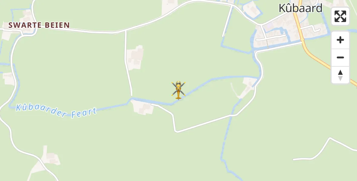 Vluchtroute Traumahelikopter Kûbaard - Kûbaard, 14 mei 2024, 21:04