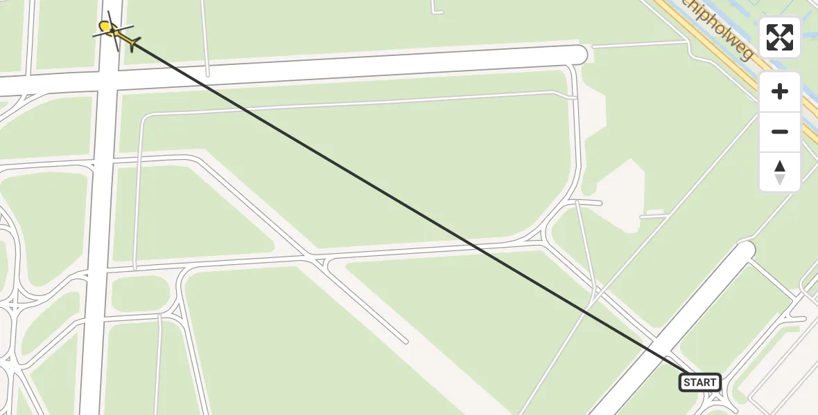 Vluchtroute Politiehelikopter van Schiphol naar Schiphol