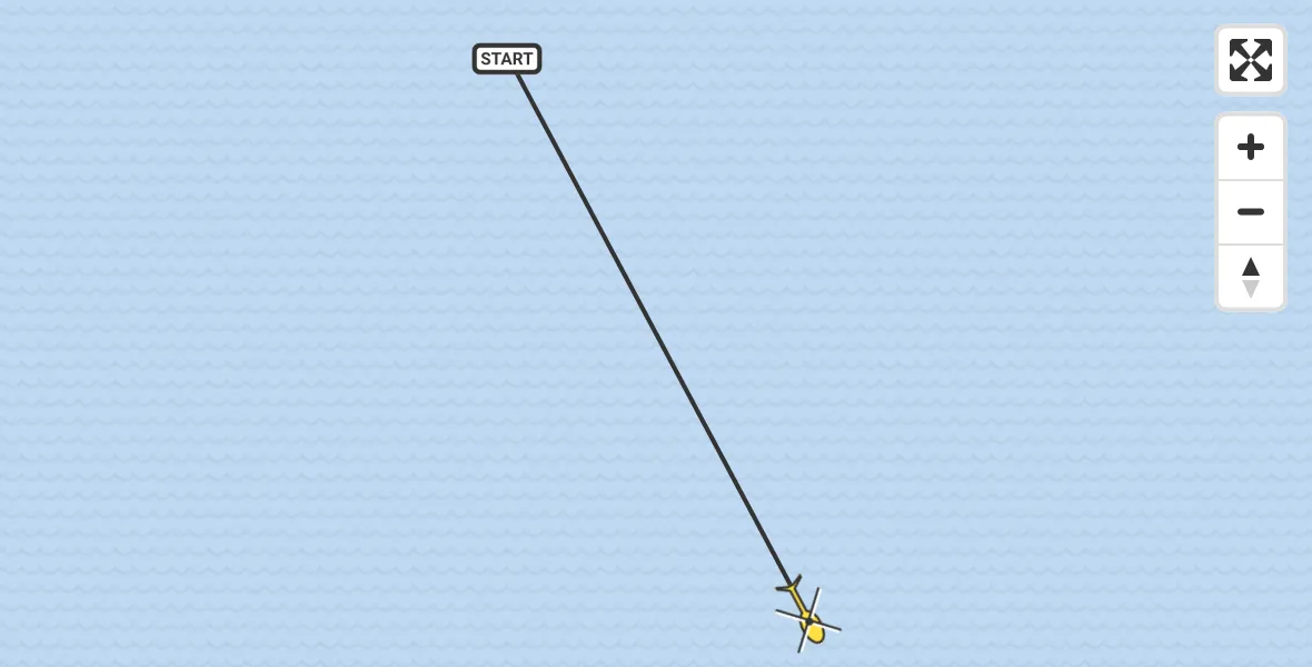 Routekaart van de vlucht: Kustwachthelikopter naar Maasvlakte