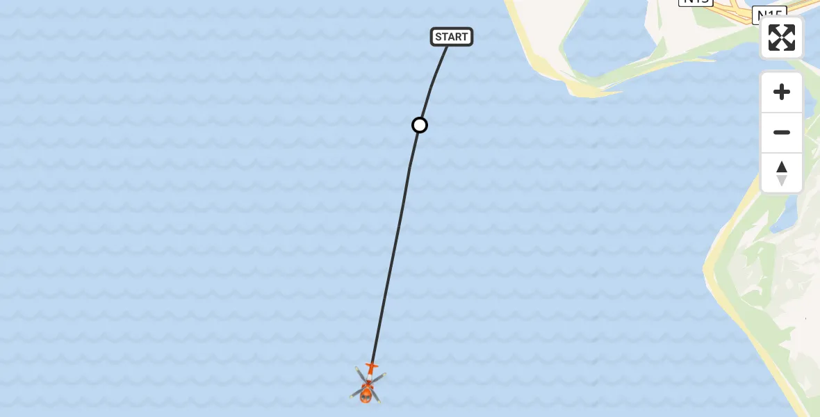 Vluchtroute Kustwachthelikopter Maasvlakte - , 15 mei 2024, 14:24
