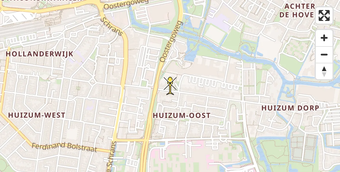 Vluchtroute Ambulancehelikopter van Leeuwarden naar Leeuwarden