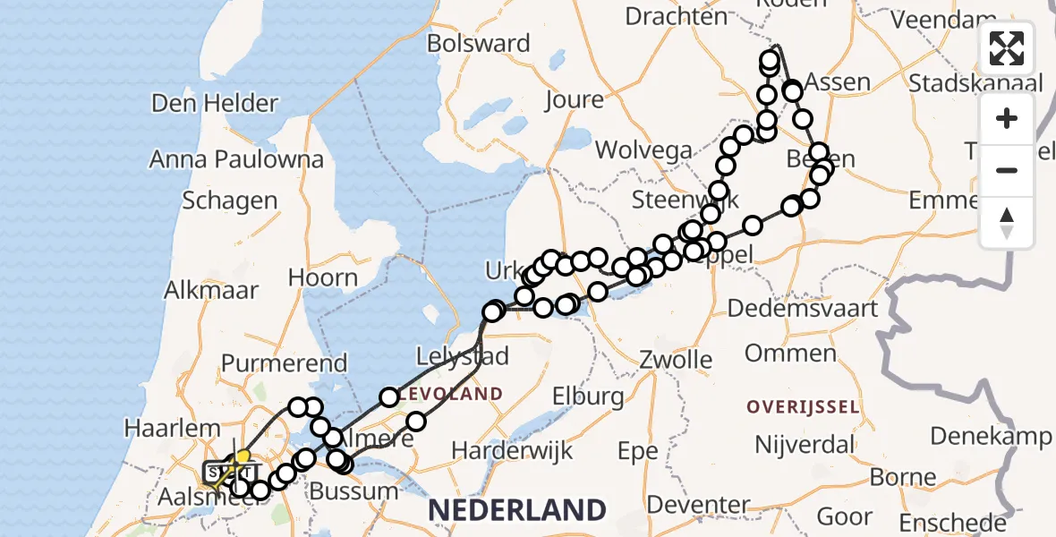 Routekaart van de vlucht: Politieheli naar Schiphol, Kleine Bospad