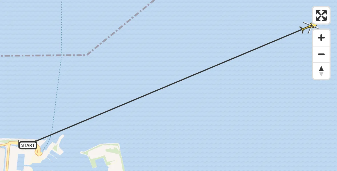 Routekaart van de vlucht: Ambulancehelikopter naar Den Helder, Malzwin
