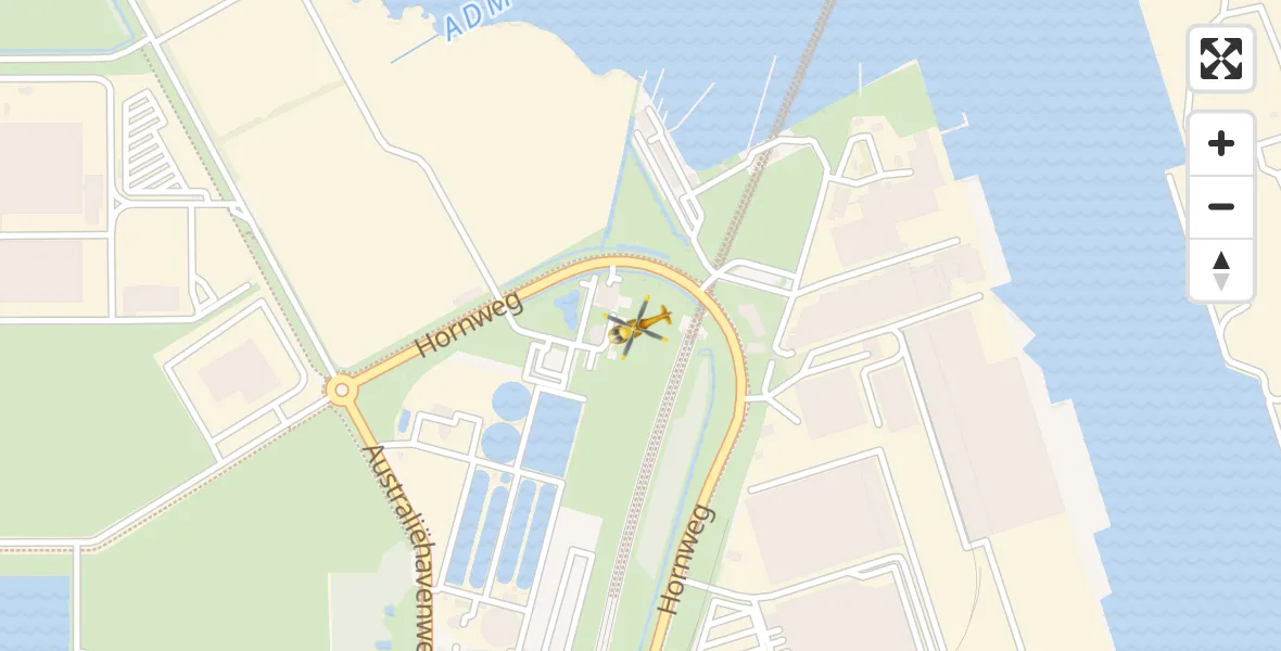 Vluchtroute Traumahelikopter van Amsterdam Heliport naar Amsterdam Heliport