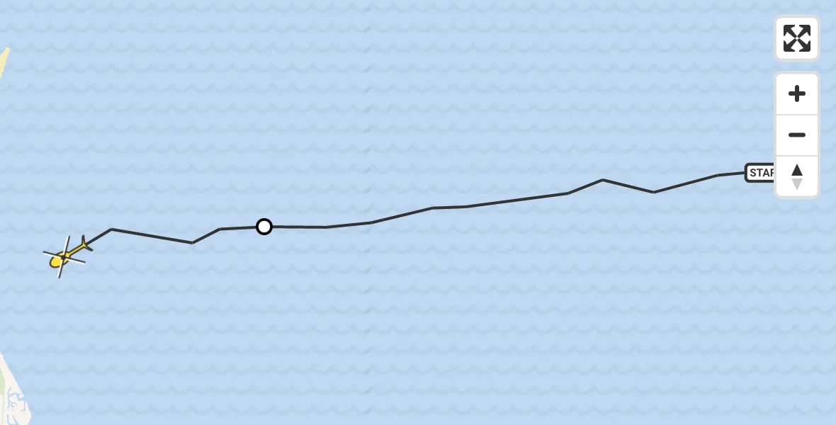 Routekaart van de vlucht: Ambulanceheli naar De Cocksdorp, Vogelzwin