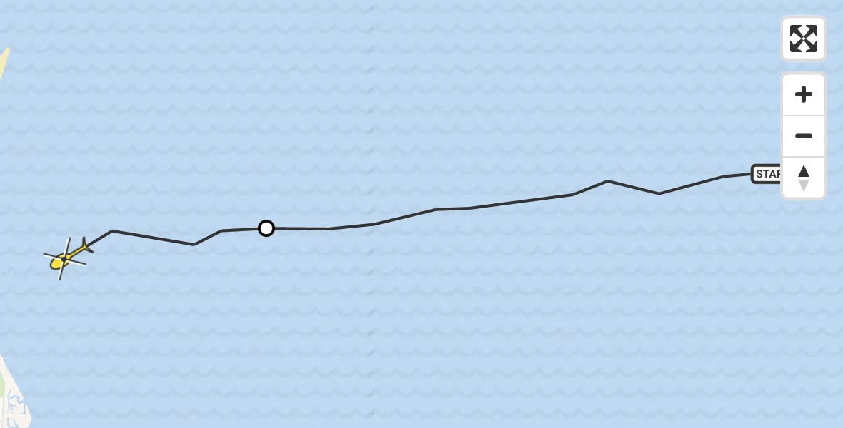 Routekaart van de vlucht: Ambulancehelikopter naar De Cocksdorp, Vogelzwin