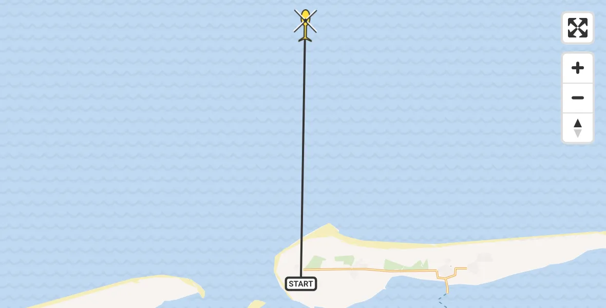 Routekaart van de vlucht: Ambulancehelikopter naar 