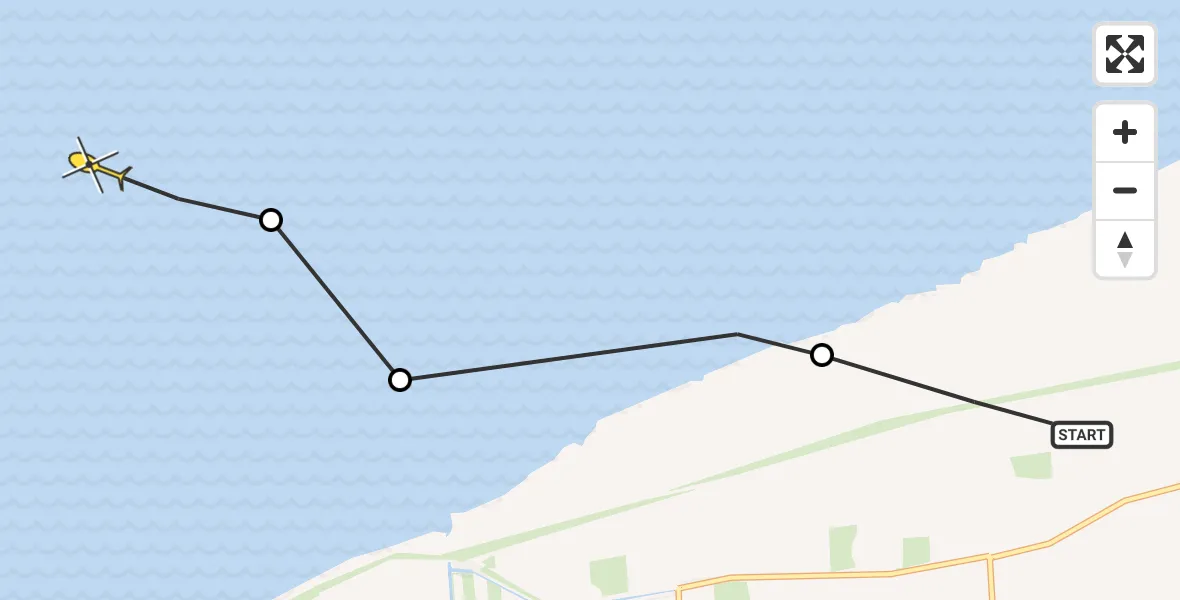 Routekaart van de vlucht: Ambulanceheli naar Oosterend, Poldijk
