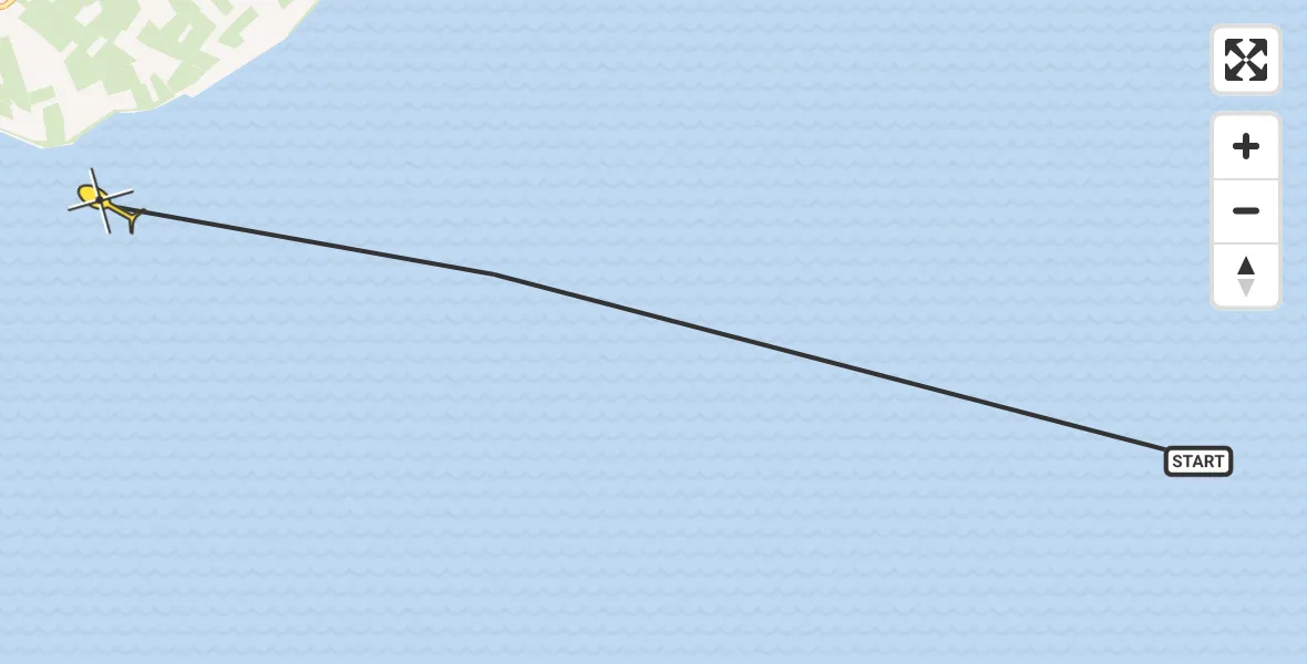 Routekaart van de vlucht: Ambulancehelikopter naar Formerum, De Keag
