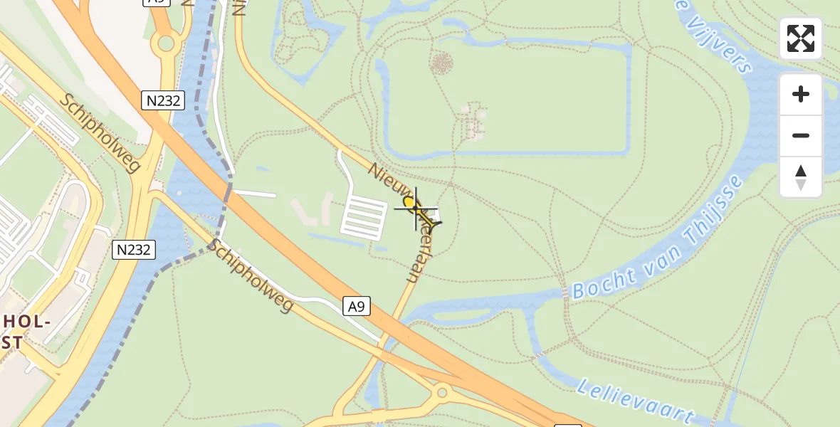 Routekaart van de vlucht: Politiehelikopter naar Amstelveen