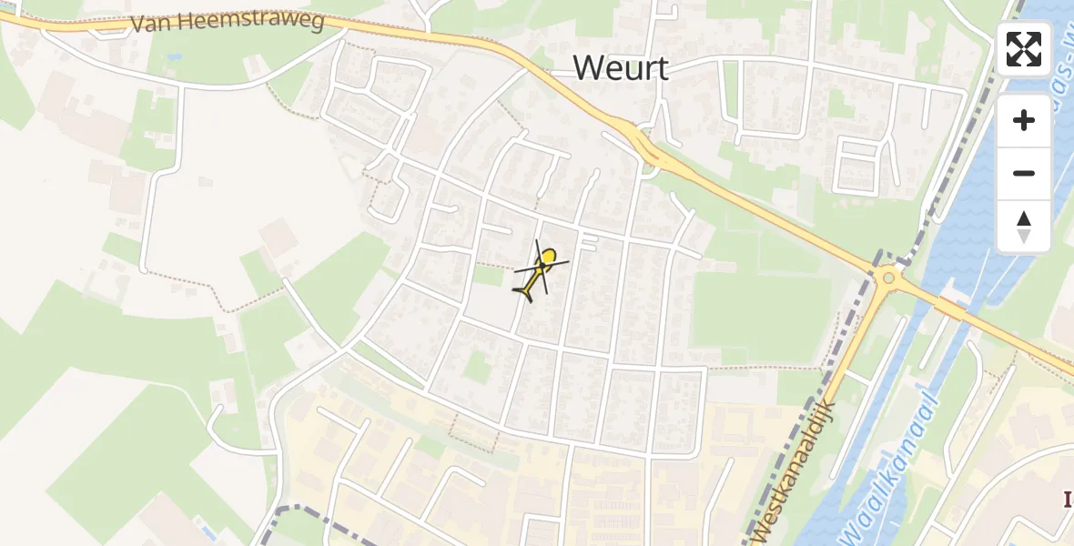 Routekaart van de vlucht: Traumaheli naar Weurt