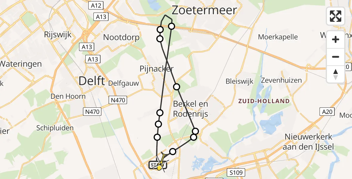 Routekaart van de vlucht: Lifeliner 2 naar Rotterdam The Hague Airport, A16 Rotterdam
