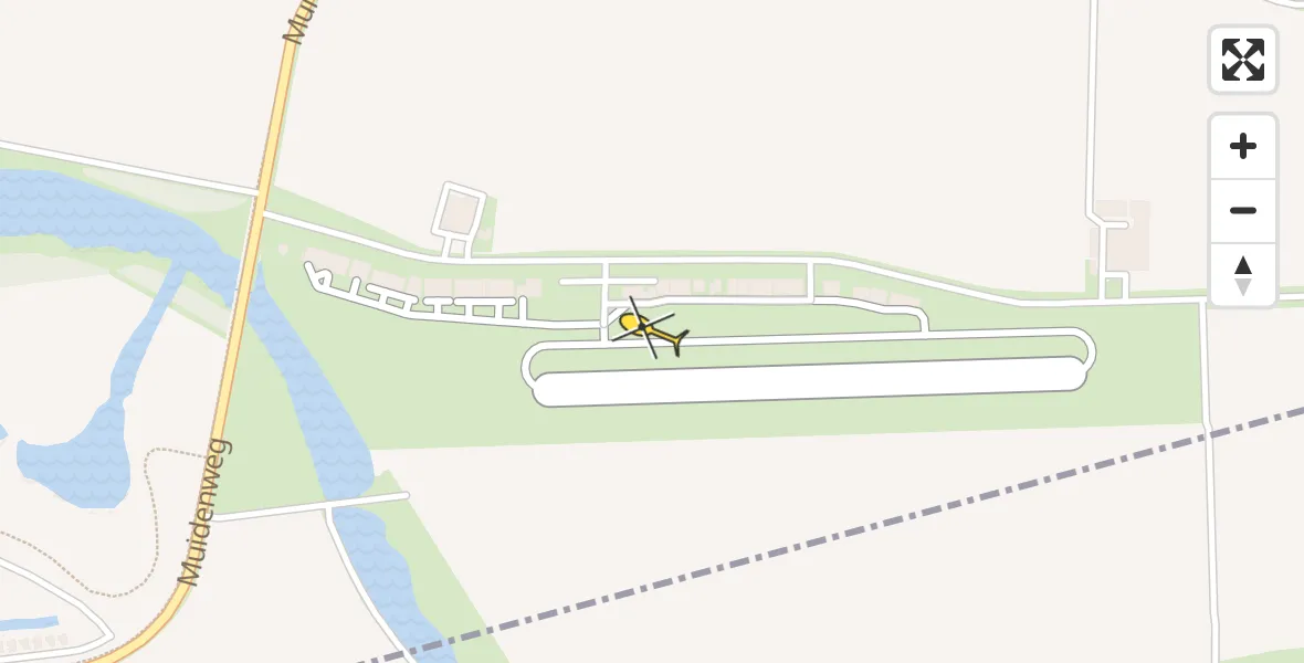 Vluchtroute Politiehelikopter van Vliegveld Midden-Zeeland naar Vliegveld Midden-Zeeland