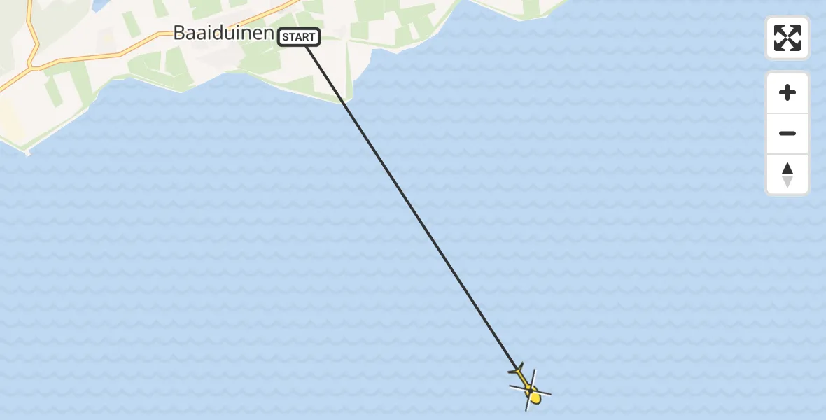 Routekaart van de vlucht: Ambulancehelikopter naar Formerum, Riepel