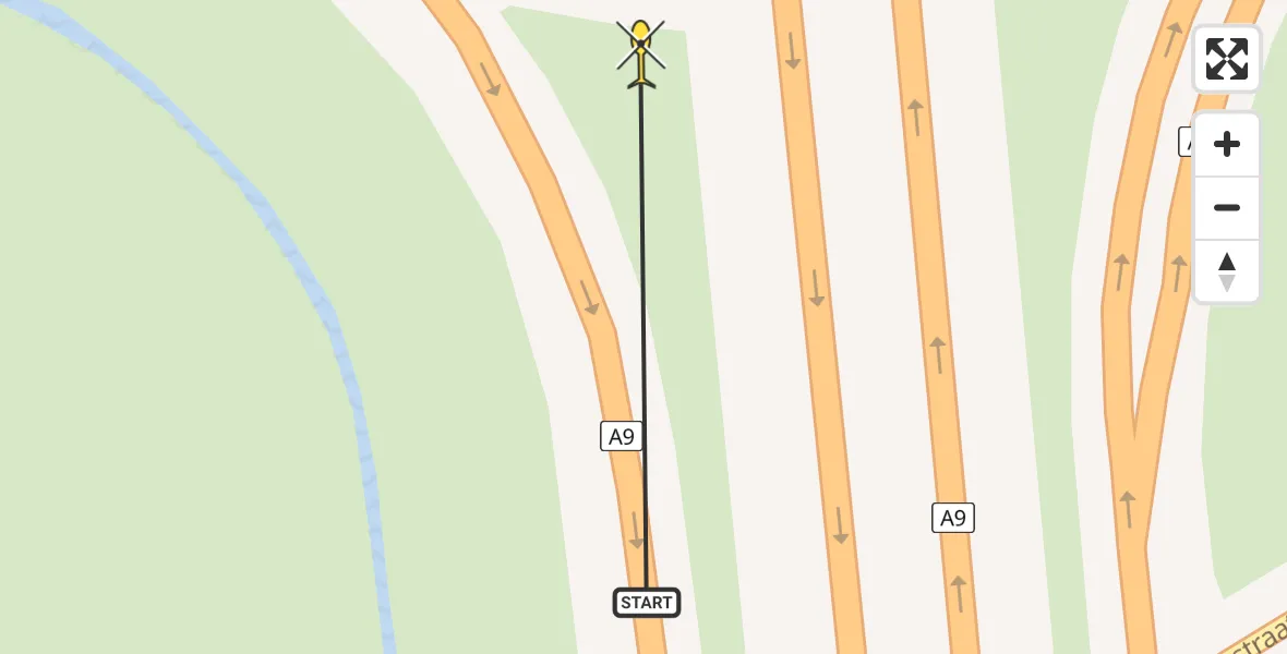 Routekaart van de vlucht: Traumahelikopter naar Halfweg, Rottepolderplein