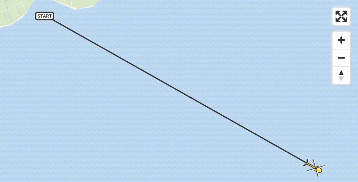 Routekaart van de vlucht: Ambulancehelikopter naar Oosterend