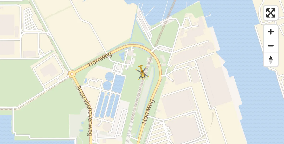 Routekaart van de vlucht: Traumahelikopter naar Amsterdam Heliport