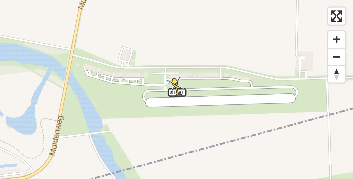 Routekaart van de vlucht: Politiehelikopter naar Vliegveld Midden-Zeeland, Calandweg