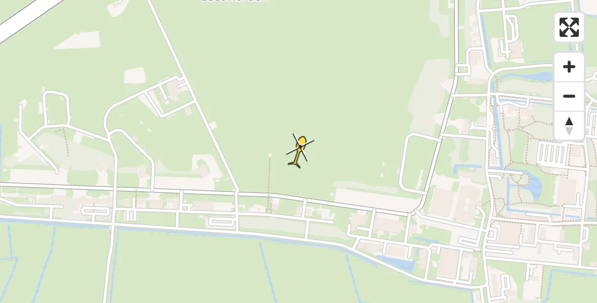 Vluchtroute Ambulancehelikopter van Vliegbasis Leeuwarden naar Vliegbasis Leeuwarden