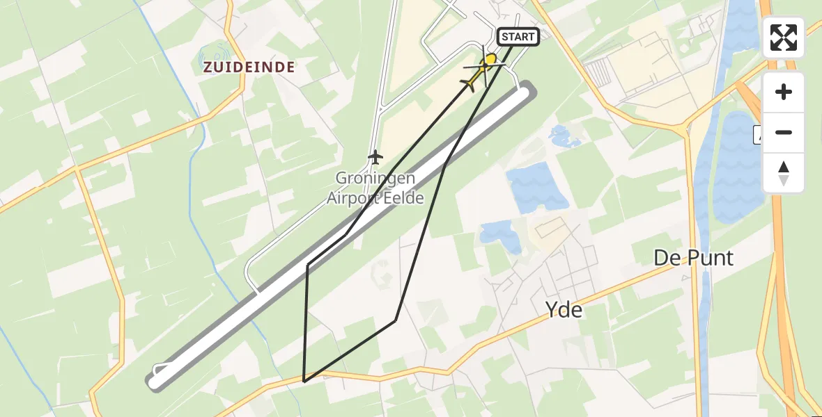 Routekaart van de vlucht: Lifeliner 4 naar Groningen Airport Eelde, Moespot