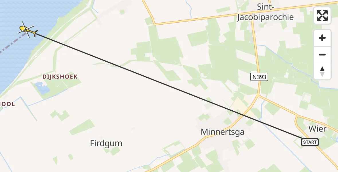 Routekaart van de vlucht: Ambulancehelikopter naar Formerum, Sedyk